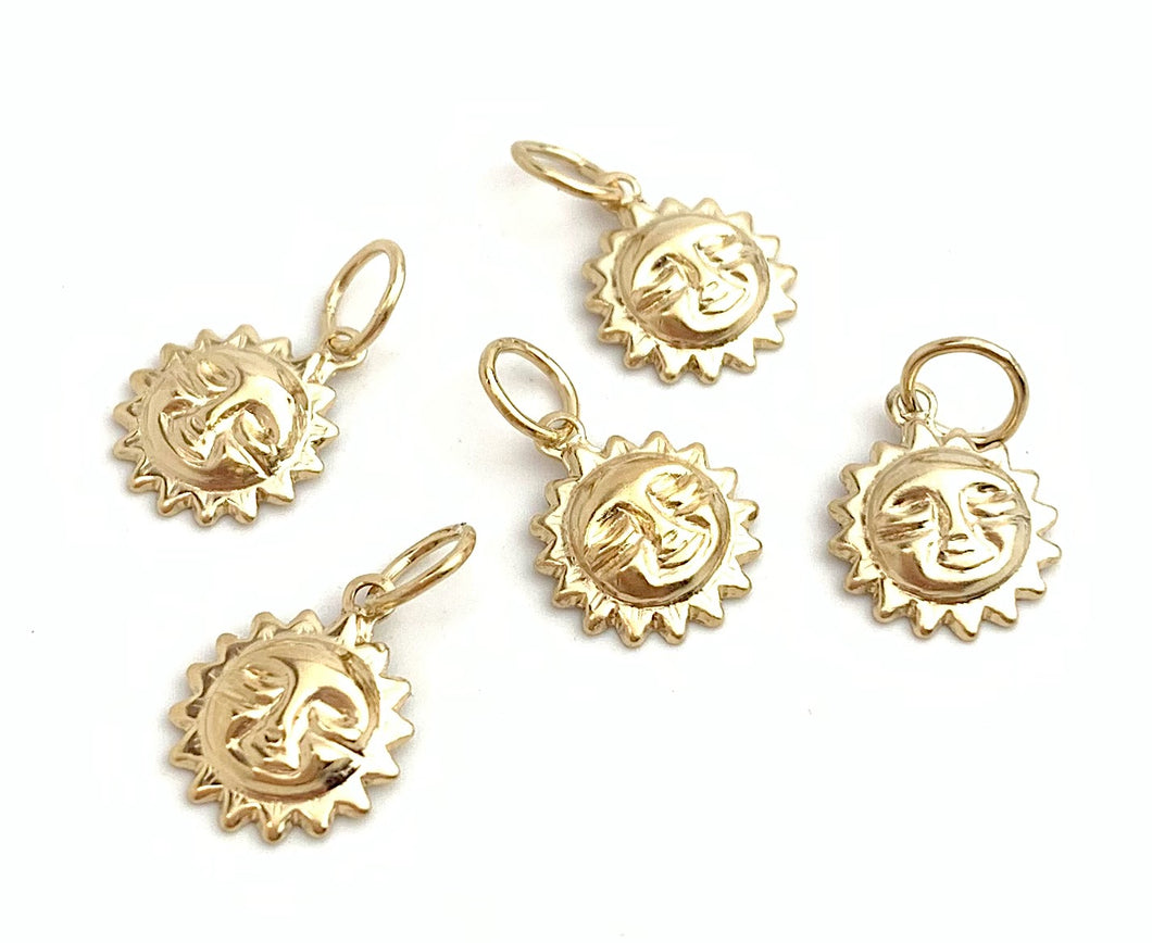 14k Gold Filled Sun Charm Hooplet Sku#400C4R