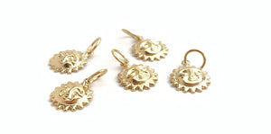 14k Gold Filled Sun Charm Hooplet Sku#400C4R