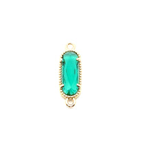 Emerald green crystal, Double Ring,