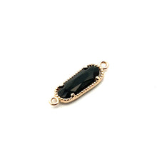 Black oval shape crystal charm