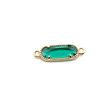Emerald green crystal, Double Ring,