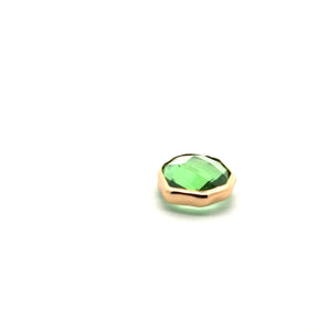 Green crystal charm, 14K gold plated. SKU#M8811