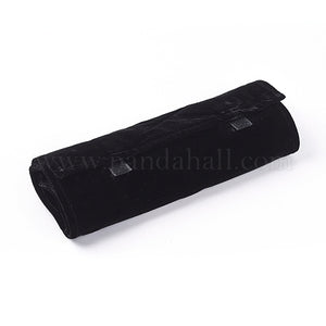 Deluxe Black Velvet Jewelry Rolls