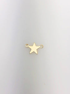 14K Gold Fill Star Charm w/ two Rings, 11.4x7.4mm, Made in USA - 111