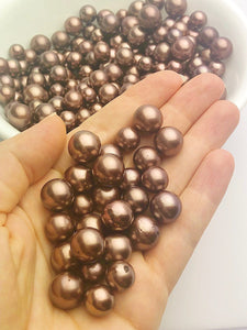 Chocolate Tahitian Pearls with Rose Wine Tint, Natural Color, Loose Pearls, Round, 9mm-14mm, AA Quality,Tahitian Pearls
