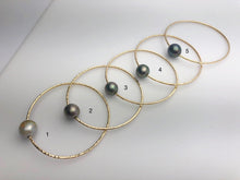 14K Gold Filled Single Tahitian Pearl Bangle Bracelets - Size Large - 13-14mm Pearls (787 No. 1-5)