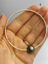 14K Gold Filled Single Tahitian Pearl Bangle Bracelets - Size Large - 13-14mm Pearls (787 No. 1-5)