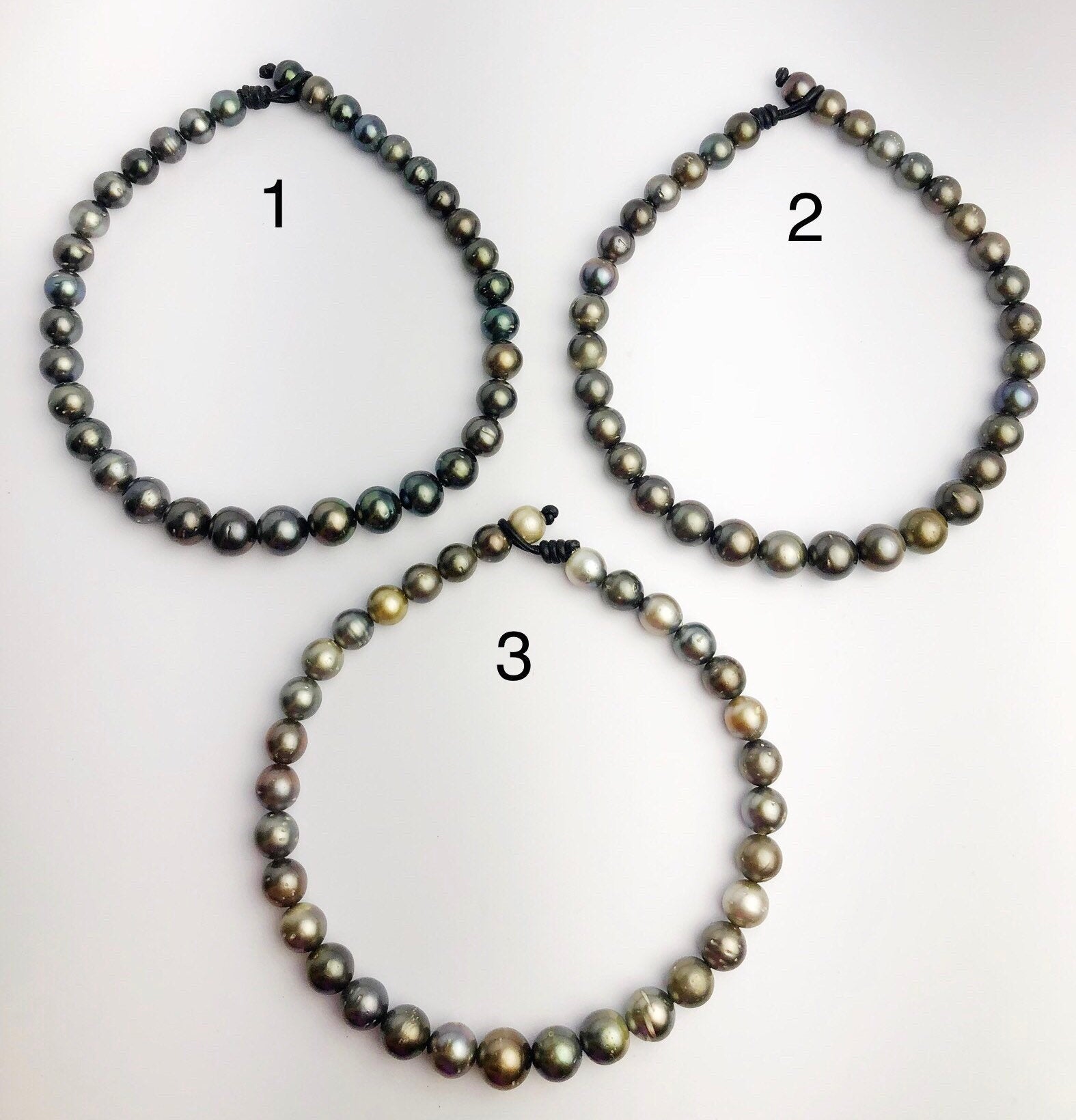 BIG 16mm Round Tahitian Pearl Necklace on Leather Cord, 12