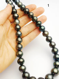 BIG 16mm Round Tahitian Pearl Necklace on Leather Cord, 12 - 16mm (286)