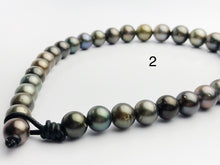 BIG 16mm Round Tahitian Pearl Necklace on Leather Cord, 12 - 16mm (286)