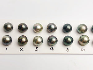 10-10.5mm Tahitian AA Loose Matched Pearls, 10mm Semi-Round (204)
