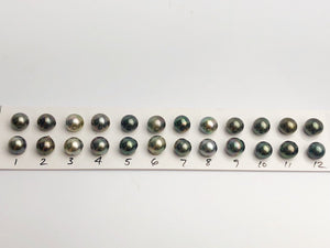10-10.5mm Tahitian AA Loose Matched Pearls, 10mm Semi-Round (204)