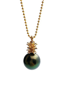 Pineapple Pearl Pendant Setting - Gold Vermeil -Made in Hawaii, Pendant