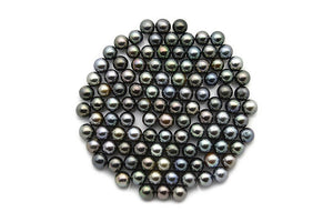 Small 7mm Tahitian Pearls, Round Dark Loose Pearls (105)