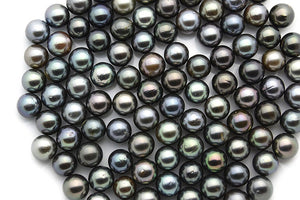 Small 7mm Tahitian Pearls, Round Dark Loose Pearls (105)