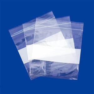 White-Block Plastic Zipper Bags