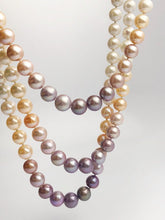 Edison Pearl Triple Strand Necklace, Natural Color, 10-13mm