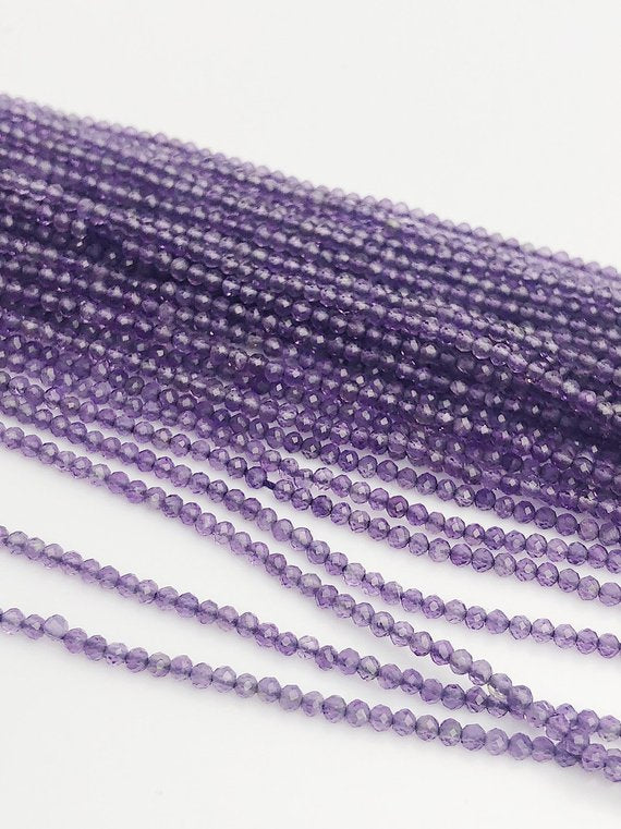 HALF OFF SALE - Amethyst Gemstone Beads, Full Strand, Semi Precious Gemstone, 13
