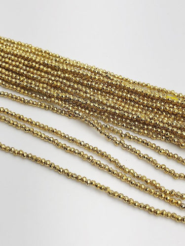 HALF OFF SALE - Pyrite Gemstone Beads, Full Strand, Semi Precious Gemstone, 13