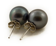 Tahitian pearls stud earrings 8mm 9mm 10mm (026)