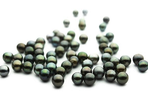 Small 7mm Tahitian Pearls, Round Dark Loose Pearls (105)