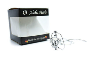 Cage Pendants for Pearls with necklace in a box