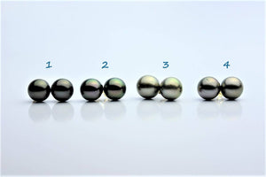 10mm Tahitian Pearl Earrings, 14K Gold Stud Setting Included (10mm A)