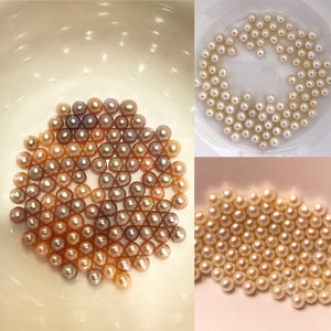 4mm to 7mm Edison Pearls Round Near Round, Oval Mix Peach ,Pink, Lavender and White colors (#130)