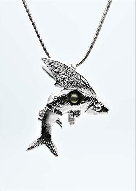 Cage Pendant for 6mm to 8mm Loose Pearl Flying Fish (CP91)