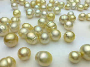 South Sea Loose Pearls, Natural Color, AA Quality, Baroque, Drop, Oval Shape 9mm to 13mm, #435