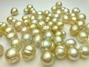 South Sea Loose Pearls, Natural Color, AA Quality, Baroque, Drop, Oval Shape 9mm to 13mm, #435