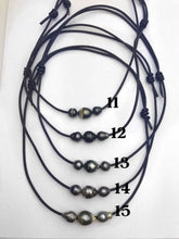 3 Tahitian Pearls on Leather Necklace