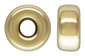 4.0x2.1mm Rondelle 1.2mm Hole,  14k gold filled. Made in USA. #4004540
