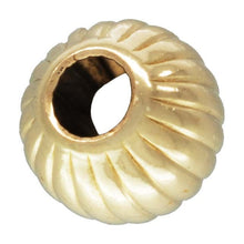 3.0mm Straight Corrugated Bead 1.4mm Hole, 14k gold filled. Made in USA. #4004730C