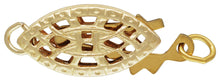 6.0x12.3mm Oval Filigree Pearl Clasp, 14k gold filled. Made in USA. #4003566A