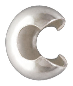 3.2mm Crimp Cover AT,  Sterling Silver. Made in USA. #5004832CCB100