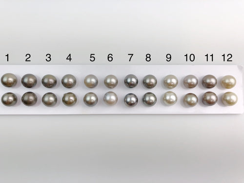 11mm Tahitian Pearls Round, AAA, Loose Matched Pairs 11mm (200)