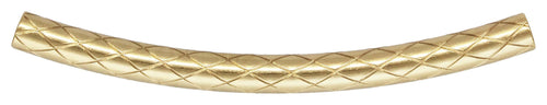1.5x20.0mm Quilted Curved Tube, 14k gold filled. Made in USA #4020054Q