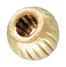 2.0mm Straight Corrugated Bead 1.0mm Hole,  14k gold filled. Made in USA. #4004720C