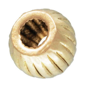 2.0mm Straight Corrugated Bead 1.0mm Hole,  14k gold filled. Made in USA. #4004720C