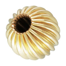 5.0mm Straight Corrugated Bead 1.5mm Hole, 14k gold filled. Made in USA. #4004750C