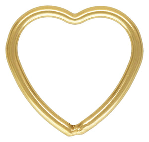 10.0mm Heart Jump Ring Closed GP,  14k gold filled. Made in USA. #400H10C