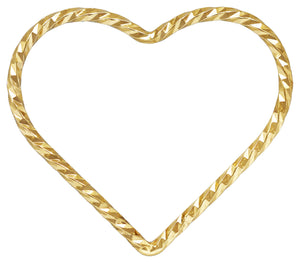 17.5mm Heart Sparkle Jump Ring Closed GP, 14k gold filled. #400H175P1C