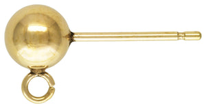 5.0mm Ball Earring w/Ring GP, 14k gold filled. Made in USA. #4006250R