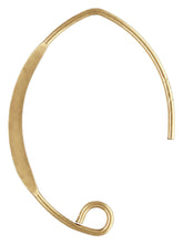 V Shape Flattened Earwire, 14k gold filled. Made in USA. #4006457