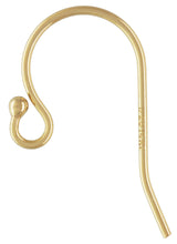 Ball End Ear Wire 11.5x20.0mm (0.66mm) GP, 14k gold filled, Sterling Silver, 14k Rose Gold Filled,  Made in USA. #4006418