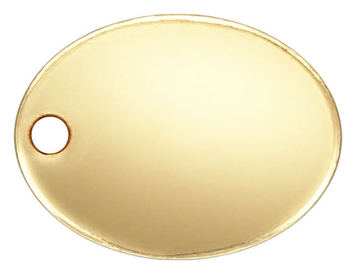 Oval Quality Tag (7.3x5.5mm) 0.8mm Hole, 14k gold filled. #4003770