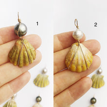 Sunrise Shell Wire and Pearl Pendants from Hawaii - Natural Color - Sunrise Shells - Sunnies (388 No. 1-10)