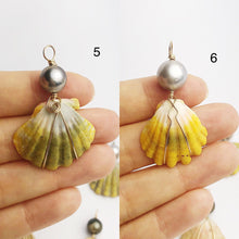 Sunrise Shell Wire and Pearl Pendants from Hawaii - Natural Color - Sunrise Shells - Sunnies (388 No. 1-10)