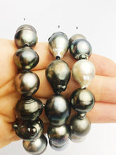 Tahitian Pearl Bracelet on Leather - 16mm to 10mm (395 No. 1-3)